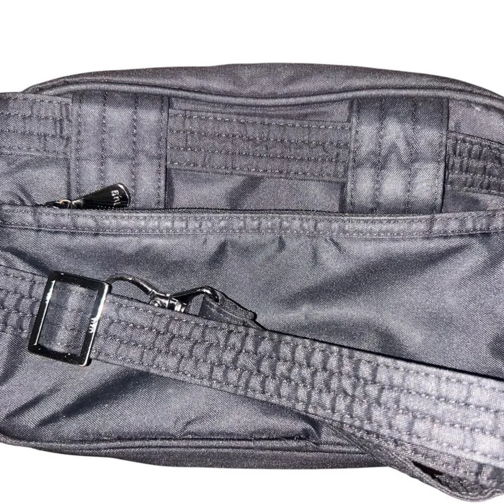 Boss Quilted Black Cosmetic Belt Bag with Front Buckle